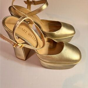 stuart Weitzman skyhigh heels sz 7 Light Gold